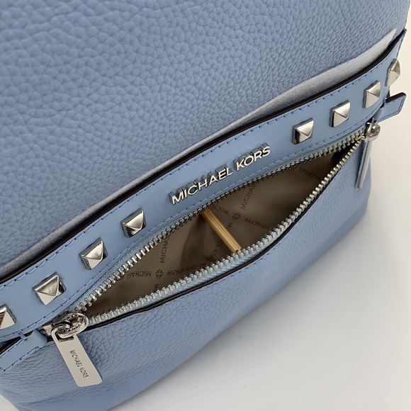 MICHAEL KORS
Kenly Medium Studded Pebbled Leather Backpack LIGHT SKY COLOR - Picture 7 of 15